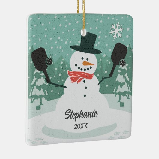 Funny Snowman Custom Pickleball Weihnachtsschmuck (Rechts)