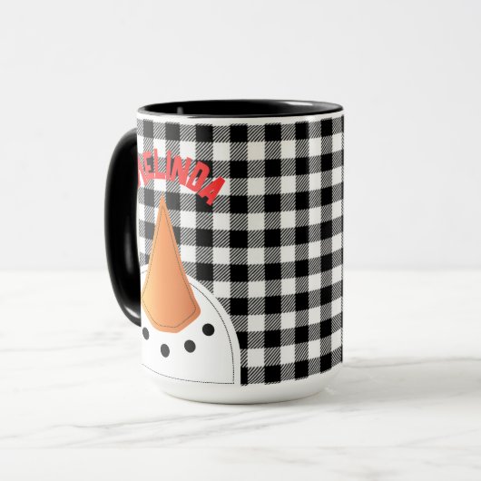 Funny Snowman Face Bold Holiday Geschenk Personali Tasse (Vorderseite Links)