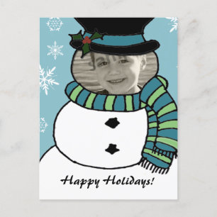 Funny Snowman Face Card.. Feiertagspostkarte