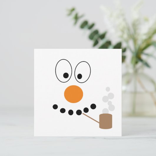 Funny Snowman Face Cartoon Weihnachten (Stehend Vorderseite)