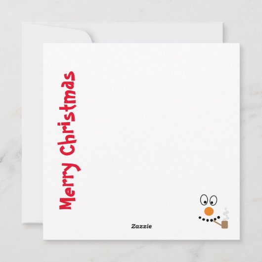 Funny Snowman Face Cartoon Weihnachten (Rückseite)