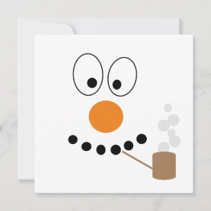 Funny Snowman Face Cartoon Weihnachten