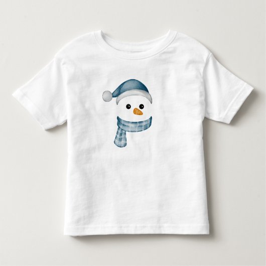 Funny Snowman Face frohe Weihnachtsfamilie Kleinkind T-shirt (Vorderseite)