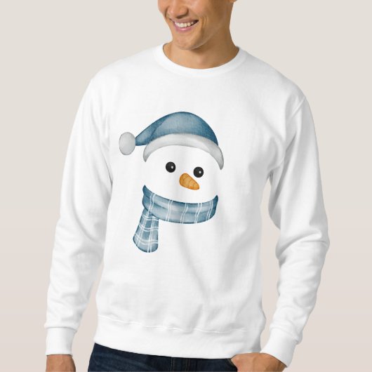 Funny Snowman Face frohe Weihnachtsfamilie Sweatshirt (Vorderseite)