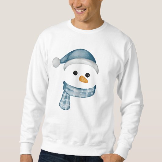 Funny Snowman Face frohe Weihnachtsfamilie Sweatshirt (Vorderseite)