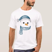 Funny Snowman Face frohe Weihnachtsfamilie T-Shirt (Vorderseite)
