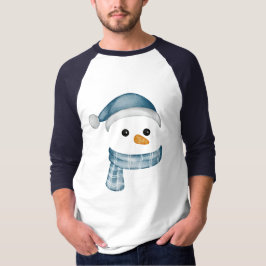 Funny Snowman Face frohe Weihnachtsfamilie T-Shirt