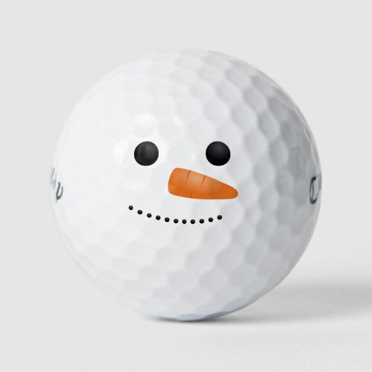 Funny Snowman Face Golfer Gift Golfball (Vorderseite)
