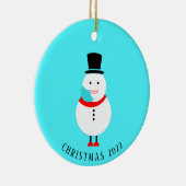 Funny Snowman Face Maske Custom Christmas 2022 Keramik Ornament (Rechts)