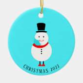 Funny Snowman Face Maske Custom Christmas 2022 Keramik Ornament (Vorne)