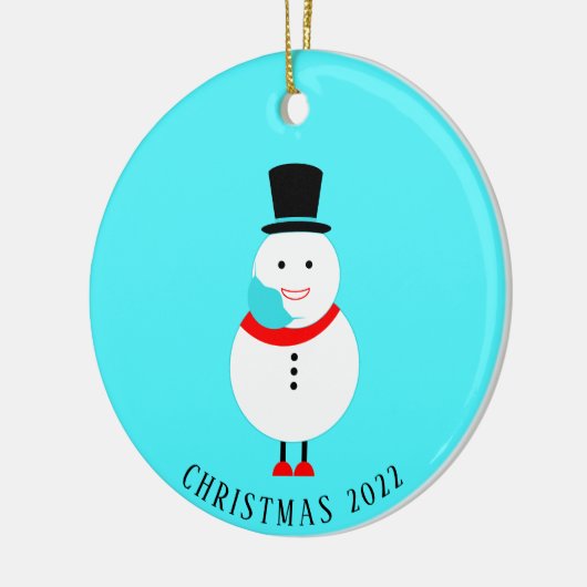 Funny Snowman Face Maske Custom Christmas 2022 Keramik Ornament (Links)