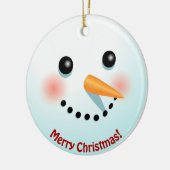 Funny Snowman Face mit Carrot Nose Cartoon Keramik Ornament (Links)
