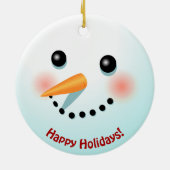 Funny Snowman Face mit Carrot Nose Cartoon Keramik Ornament (Hinten)