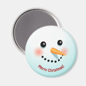 Funny Snowman Face mit Carrot Nose Cartoon Magnet (Vorderseite/Rückseite)