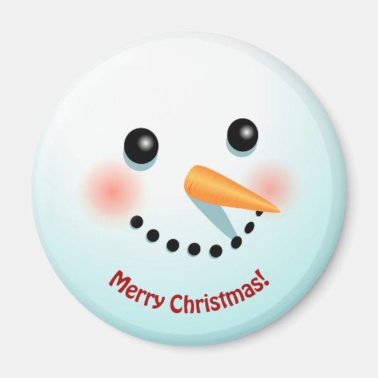Funny Snowman Face mit Carrot Nose Cartoon Magnet (Vorne)