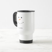 Funny Snowman Face Personalisiert Reisebecher (Vorderseite Links)