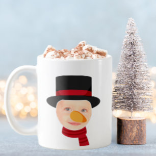 Funny Snowman Face Weihnachtsfeier Tasse