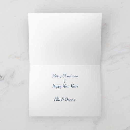 Funny Snowman Familienweihnachtsfest Feiertagskarte (Innenseite)