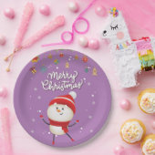 Funny Snowman Frohe Weihnachten Pappteller (Party)