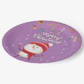 Funny Snowman Frohe Weihnachten Pappteller (Schrägansicht)