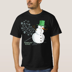 Funny Snowman Furzen Schneeflocken dunkel T-Shirt