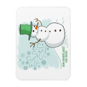 Funny Snowman Furzen Schneeflocken Magnet (Vertikal)