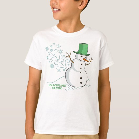 Funny Snowman Furzen Schneeflocken T-Shirt (Vorderseite)