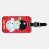 Funny Snowman Gepäckanhänger (Vorderseite horizontal)