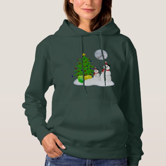 Funny Snowman Holiday Hoodie (Vorderseite)