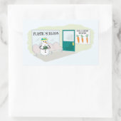 Funny Snowman im Büro des Arztes Rechteckiger Aufkleber (Tasche)