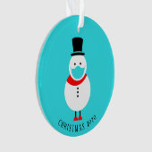 Funny Snowman im Gesicht Maske Weihnachten Persona Ornament (Vorderseite)