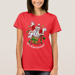 Funny Snowman It's Christmas! Big Surprise Cartoon T-Shirt