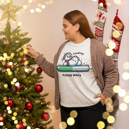 Funny Snowman Loading Progress Bar T-Shirt
