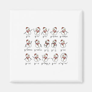 Funny Snowman Math Teacher Weihnachten Magnet