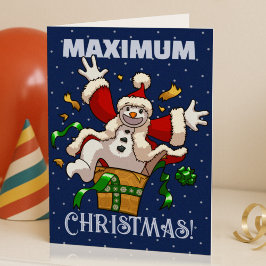 Funny Snowman Maximum Christmas Surprise Cartoon Feiertagskarte