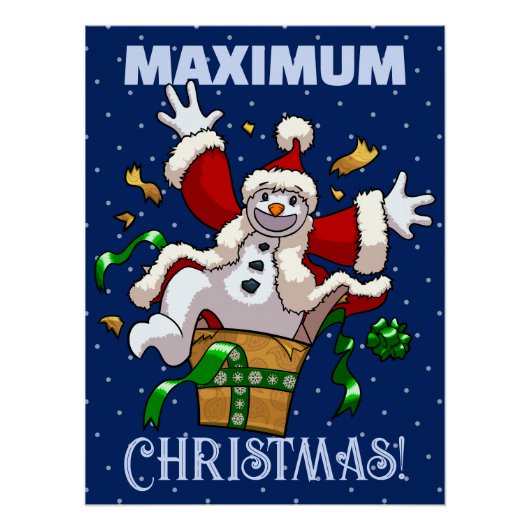 Funny Snowman Maximum Christmas Surprise Cartoon Poster (Vorderseite)