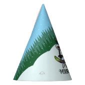 Funny Snowman Merry Christmas Skiing Cartoon Partyhütchen (Links)