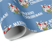 Funny Snowman Merry Christmas Surprise Cartoon Geschenkpapier (Rolleneckpunkt)