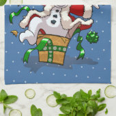 Funny Snowman Merry Christmas Surprise Cartoon Geschirrtuch (Gefaltet)