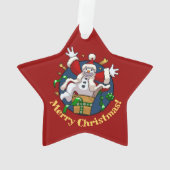 Funny Snowman Merry Christmas Surprise Cartoon Ornament (Rückseite)