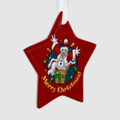 Funny Snowman Merry Christmas Surprise Cartoon Ornament (Vorderseite)