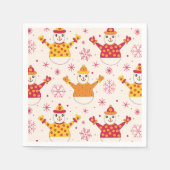 Funny Snowman mit blumigen Pullover und Schneefloc Serviette (Vorderseite)