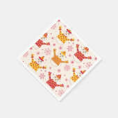 Funny Snowman mit blumigen Pullover und Schneefloc Serviette (Ecke)