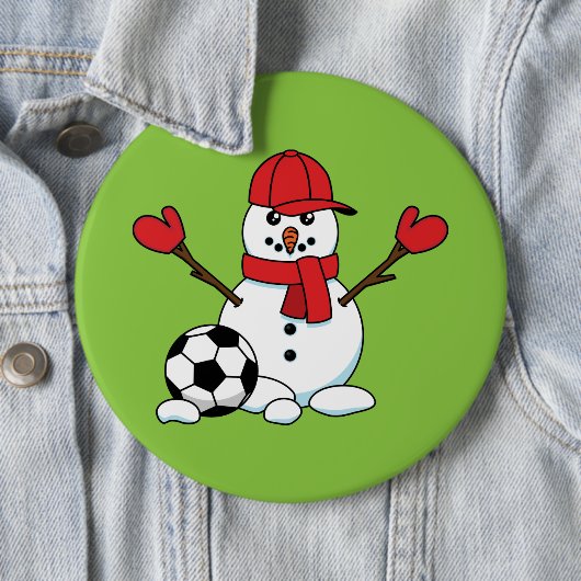 Funny Snowman mit Fußball Button (Beispiel)
