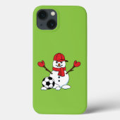 Funny Snowman mit Fußball Case-Mate iPhone Hülle (Rückseite)