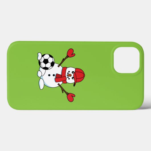 Funny Snowman mit Fußball Case-Mate iPhone Hülle (Rückseite (Horizontal))