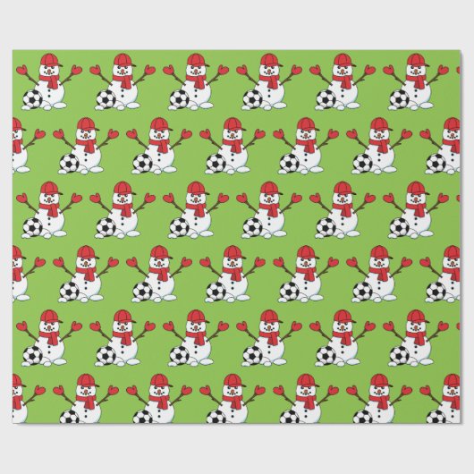 Funny Snowman mit Fußball Geschenkpapier (Flach)