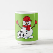 Funny Snowman mit Fußball Kaffeetasse (Mittel)