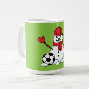 Funny Snowman mit Fußball Kaffeetasse