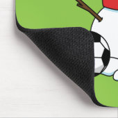 Funny Snowman mit Fußball Mousepad (Ecke)